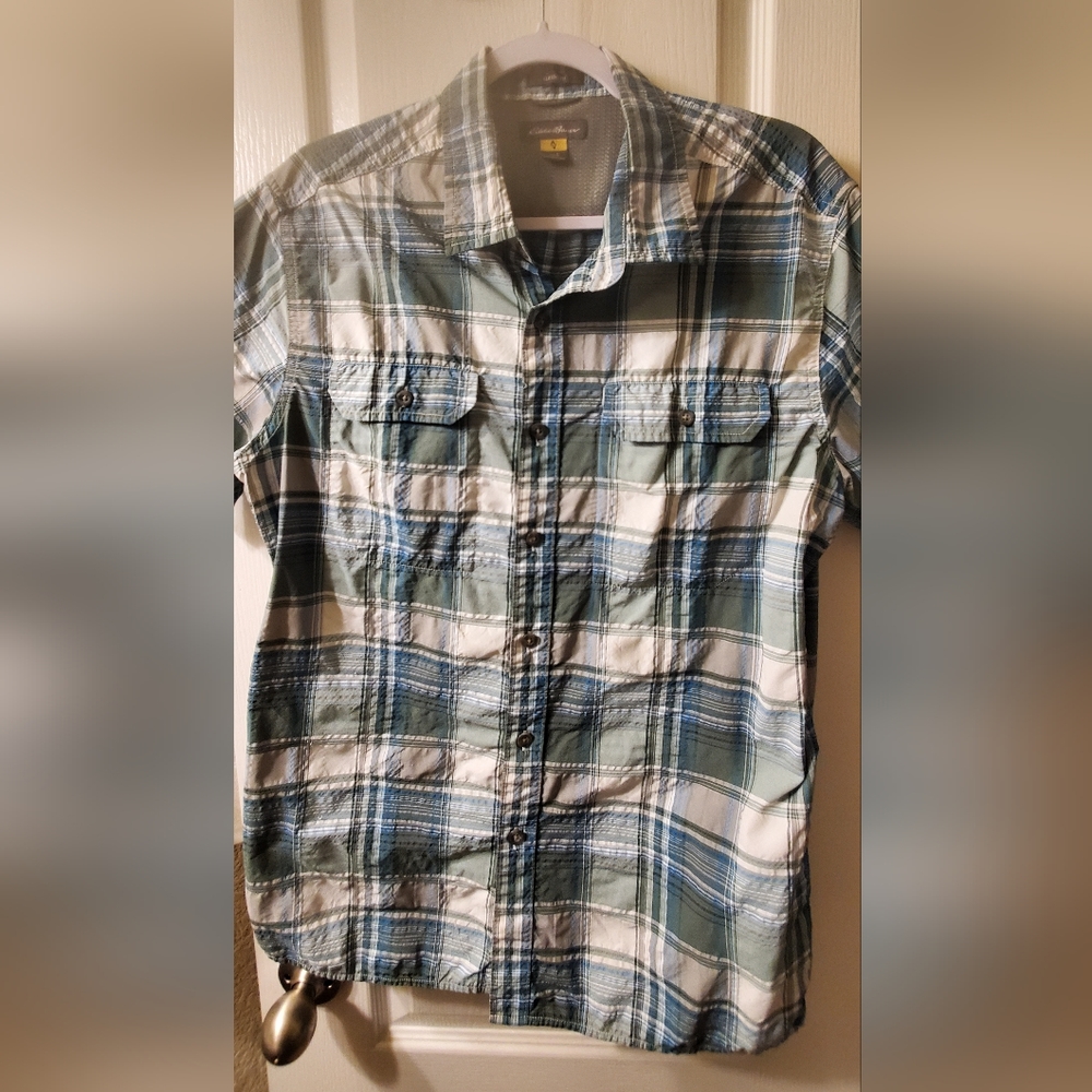 Eddie Bauer Plaid Button-down Shirt - L (44)